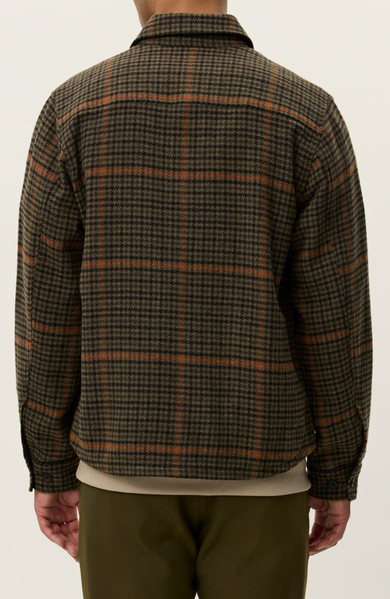 Les Deux Kody Houndstooth Wool Blend Overshirt, Alternate, color, Teak