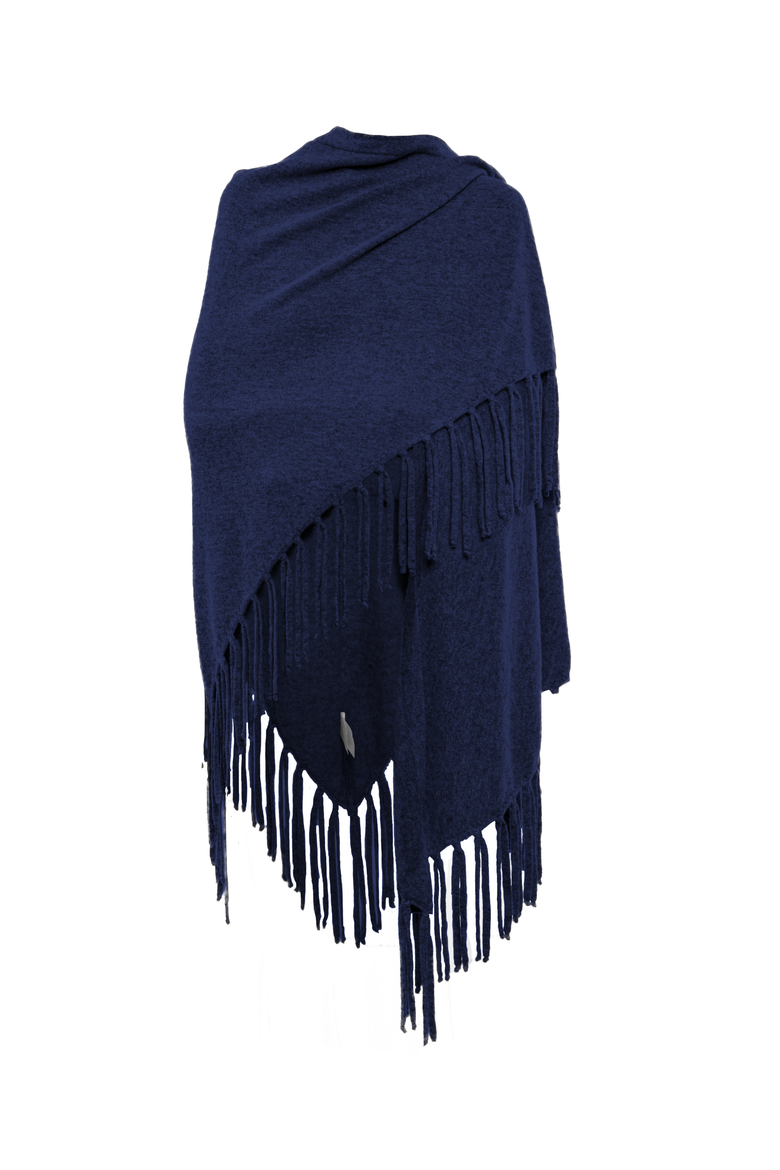 Pure Cashmere Fringe Wrap, Alternate, color, Blue