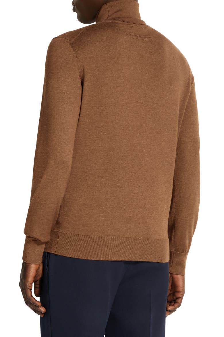 Cashseta Light Cashmere & Silk Turtleneck Sweater, Alternate, color, DARK FOLIAGE