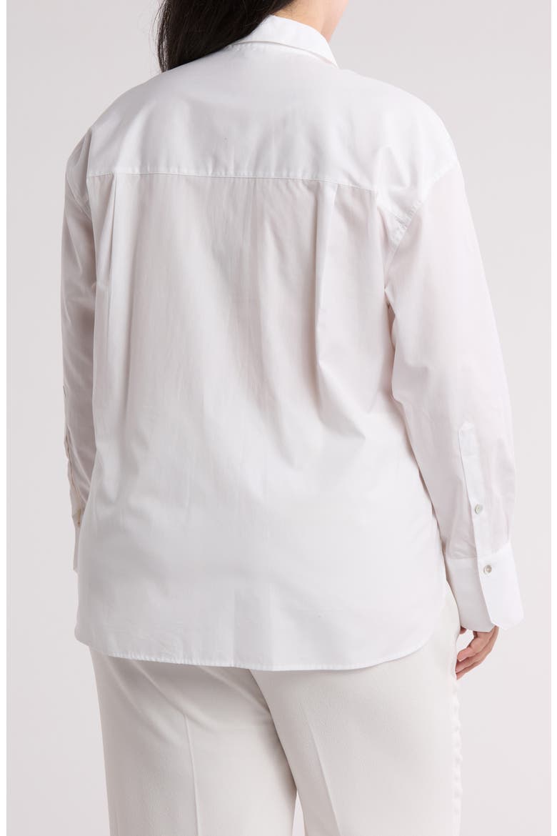 Oversize Cotton Button-Up Shirt, Alternate, color, OPTIC WHITE
