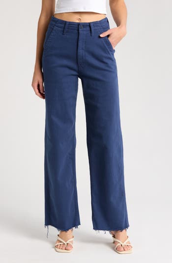 MOTHER The Major Zip Sneak Frayed High Waist Relaxed