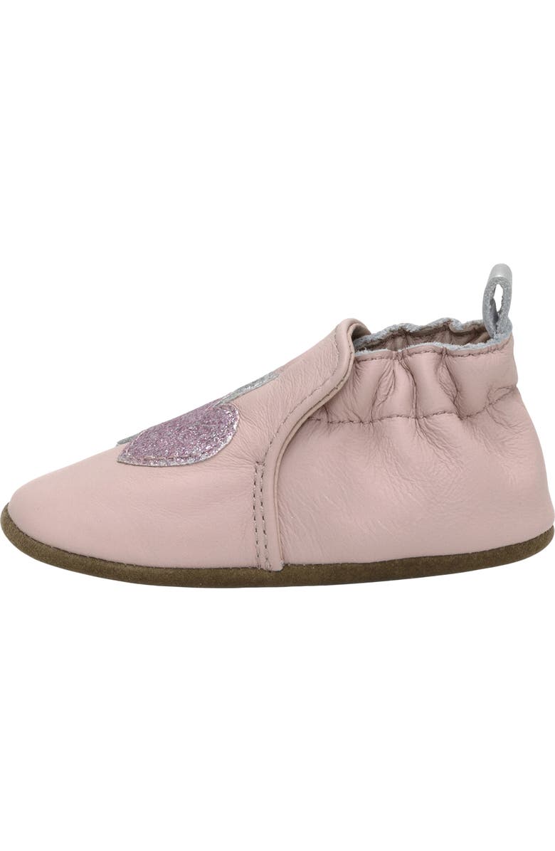 Robeez<sup>®</sup> Heart Sparkle Crib Shoe, Alternate, color, Pastel Pink