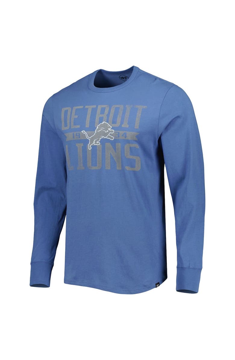 '47 Men's '47 Blue Detroit Lions Brand Wide Out Franklin Long Sleeve T-Shirt, Alternate, color, Blue