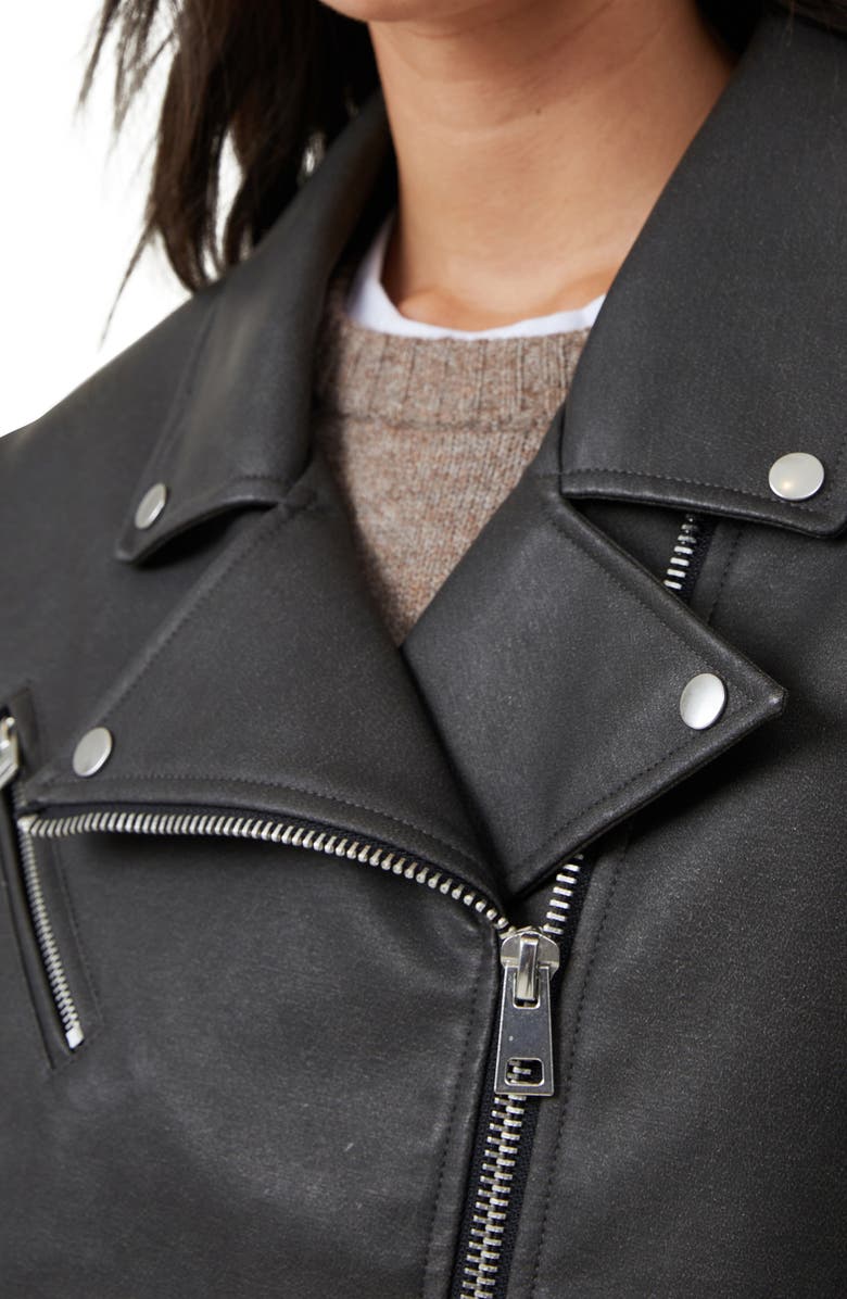 Cotton On Roman Faux Leather Biker Jacket, Alternate, color, Washed Black
