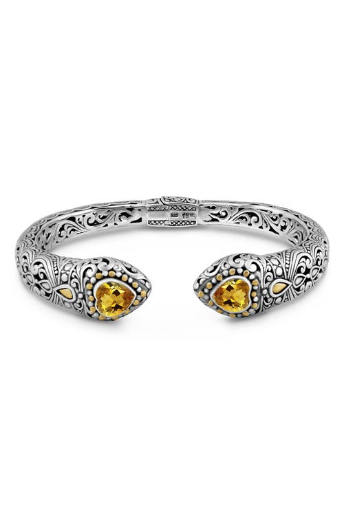 Devata Stone & Sterling Silver Bali Lovina Cuff Bracelet In Silver