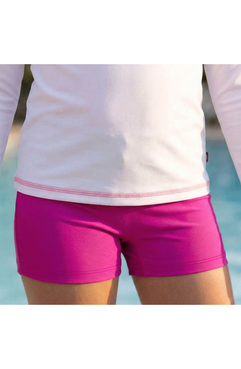CITY THREADS Girls UPF 50+ Quick-Dry Swim Boy Shorts, Alternate, color, Fiesta Print