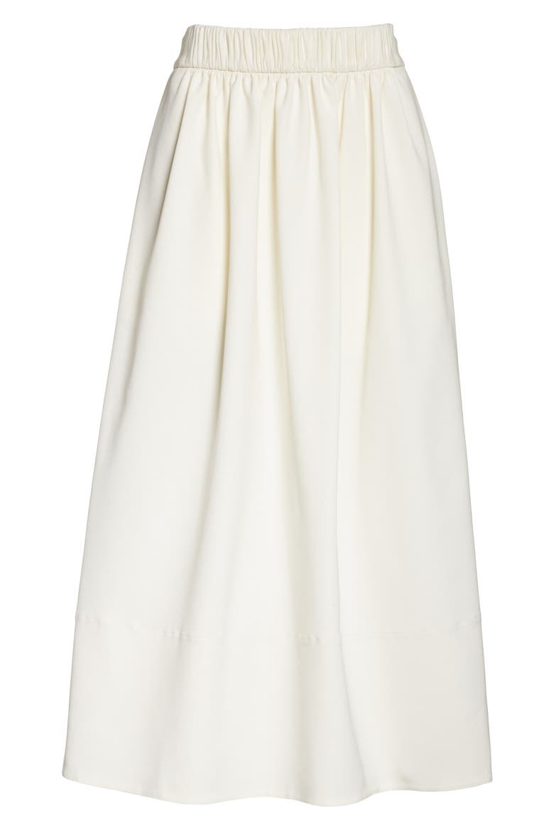 Stretch Faille Full Midi Skirt, Alternate, color, IVORY