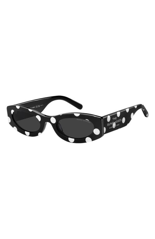 Marc Jacobs 51mm Oval Sunglasses In Black