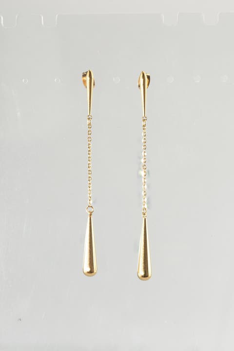 Teardrop Dangle Chain Earrings