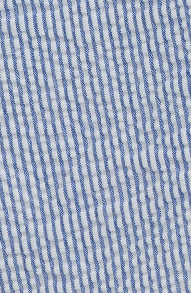 Service Works Seersucker Organic Cotton Poplin Drawstring Chef Shorts, Alternate, color, Navy Stripe