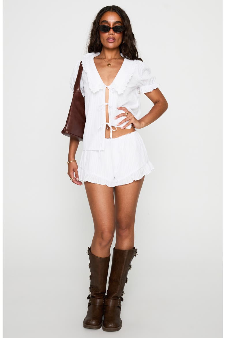 Eternal Sun Collared Top & Shorts Set, Alternate, color, WHITE