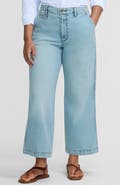 Lands' End Petite Recover Denim Mid Rise Wide Leg Ankle Jeans