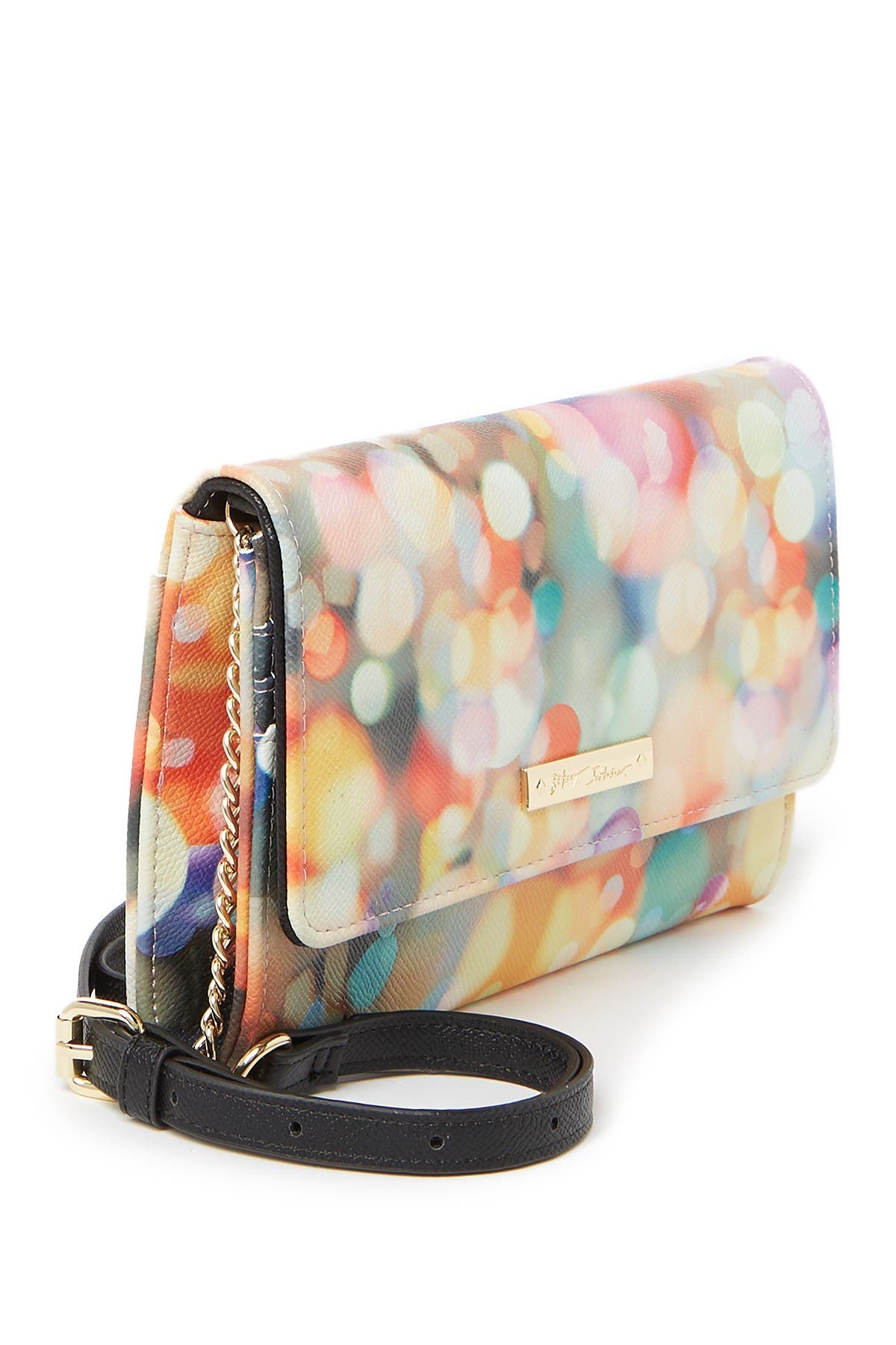 Betsey Johnson Patterned Wallet with Chain Strap, Alternate, color, 