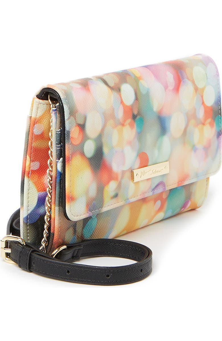 Betsey Johnson Patterned Wallet with Chain Strap, Alternate, color,