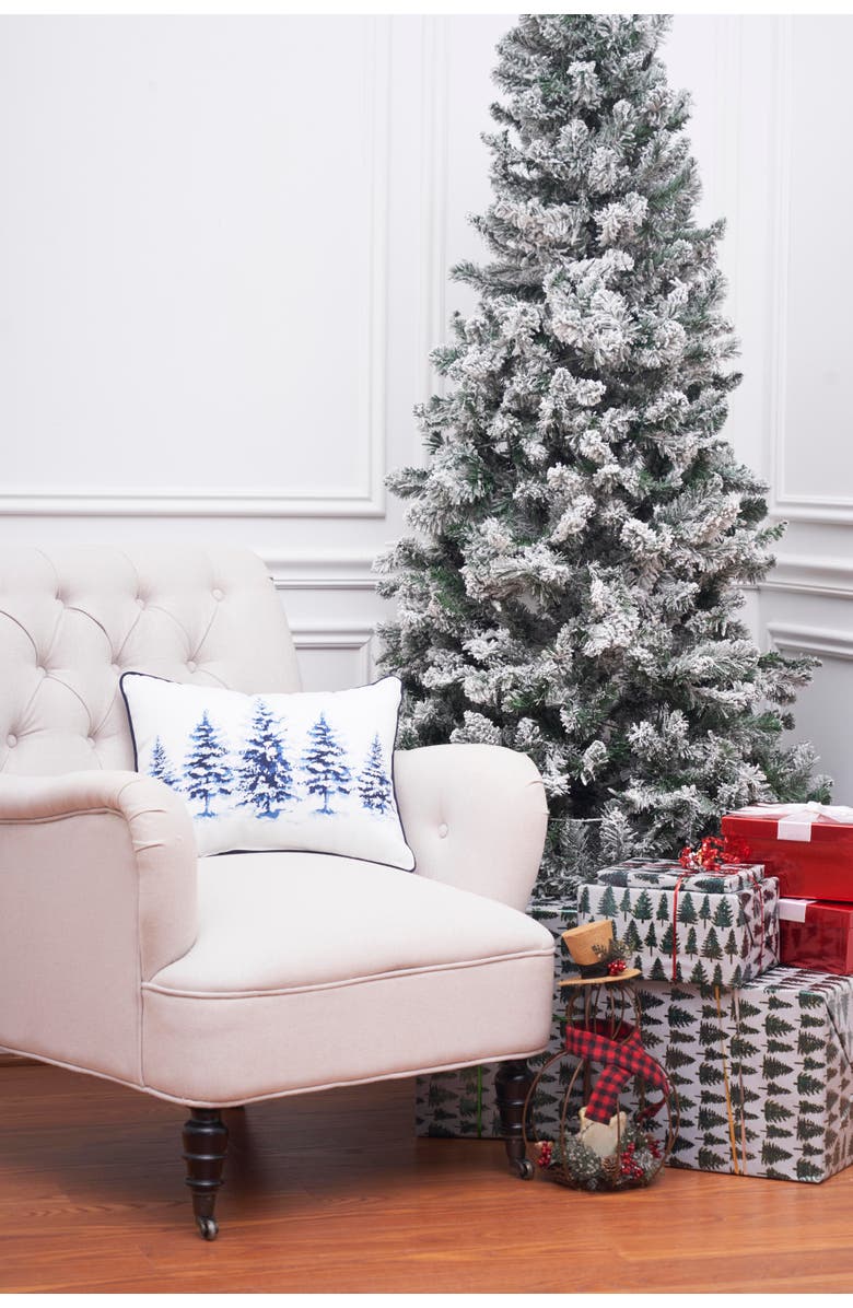 C&F Home Winter Trees Christmas Accent Pillow, 14" x 18", Alternate, color, Blue