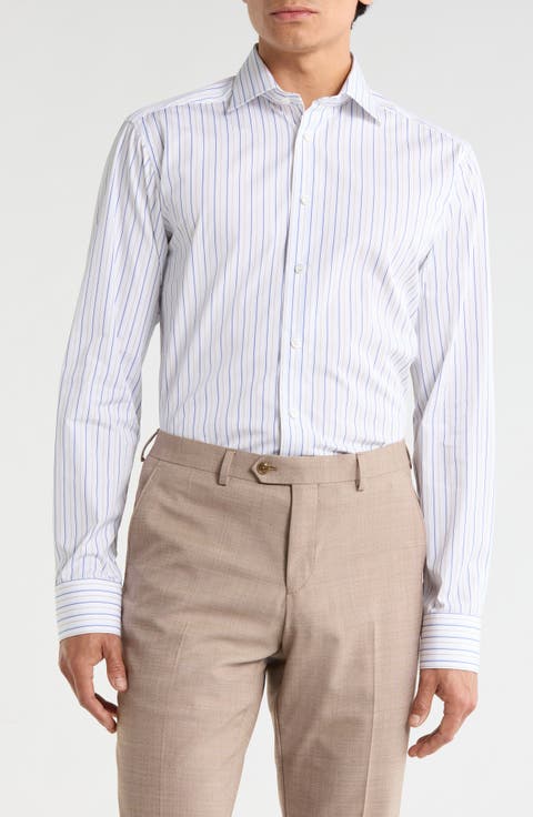 Slim Fit Stripe Dress Shirt