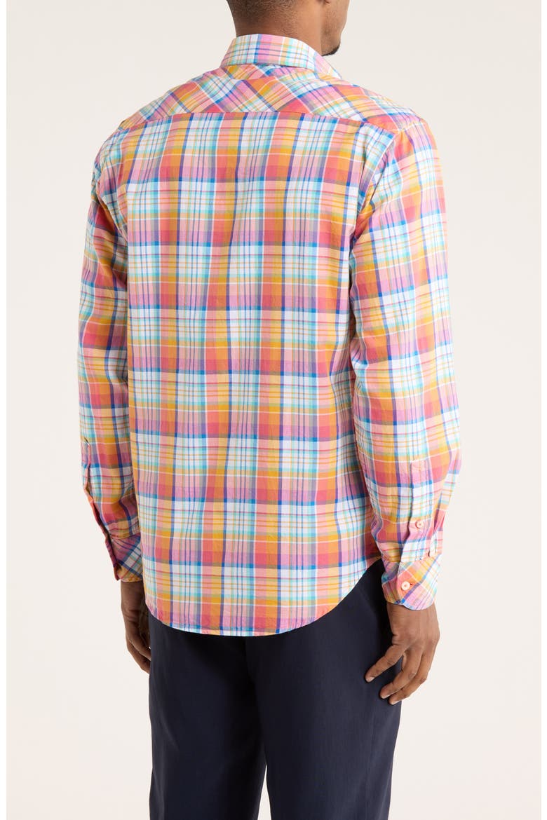 Windram Long Sleeve Cotton Button-Up Shirt, Alternate, color, CORAL