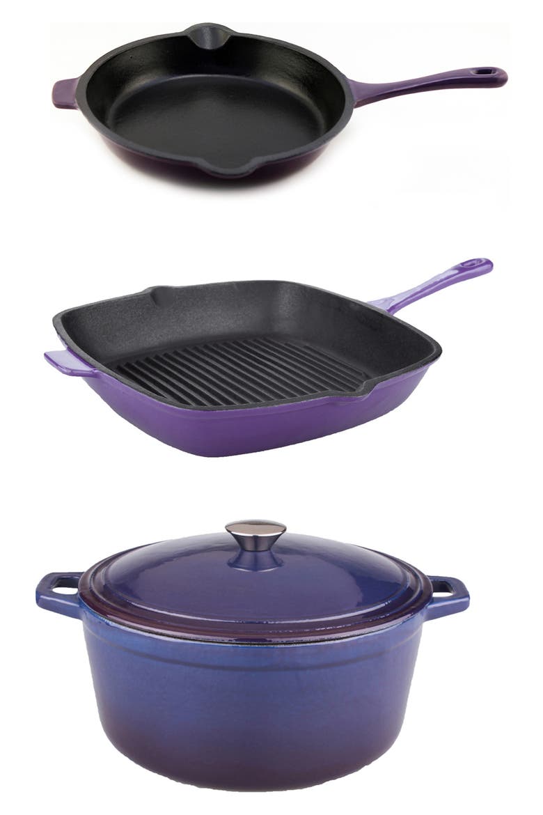 Neo Cast Iron 4-Piece Set, Main, color, PURPLE
