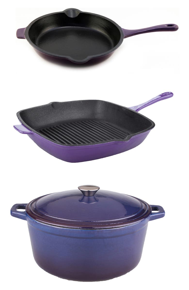BergHOFF Neo Cast Iron 4-Piece Set, Main, color, Purple