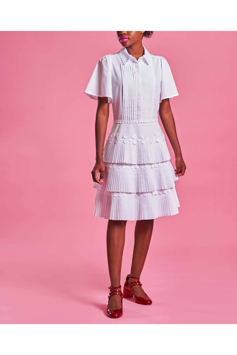 Glamorous Cotton Plissee Dress, Alternate, color, White