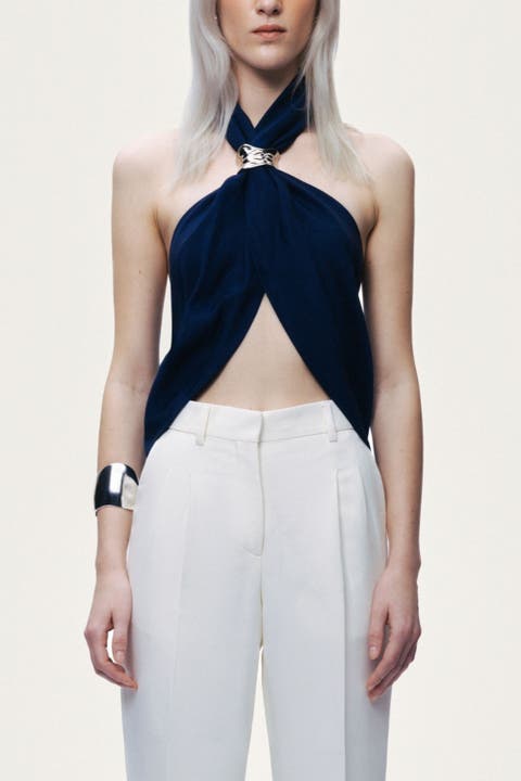 Twist Halter Neck Bustier