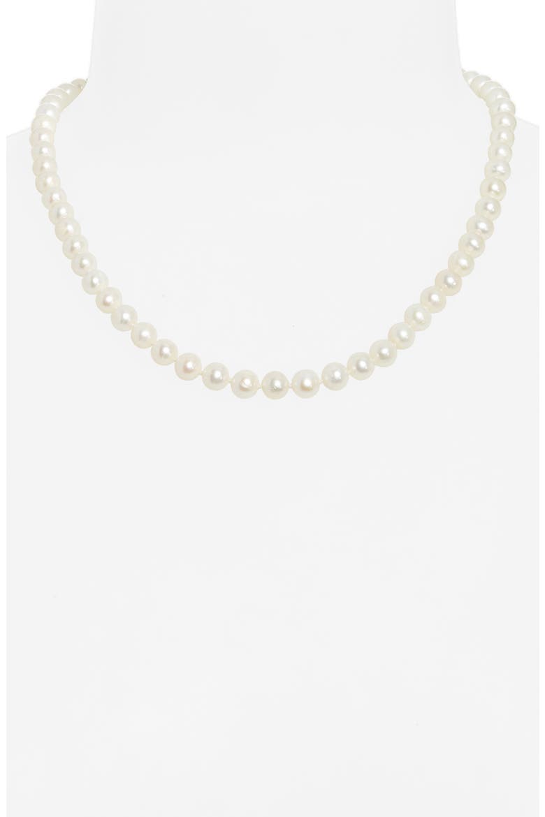 Genuine Pearl Necklace, Alternate, color, WHITE PEARL