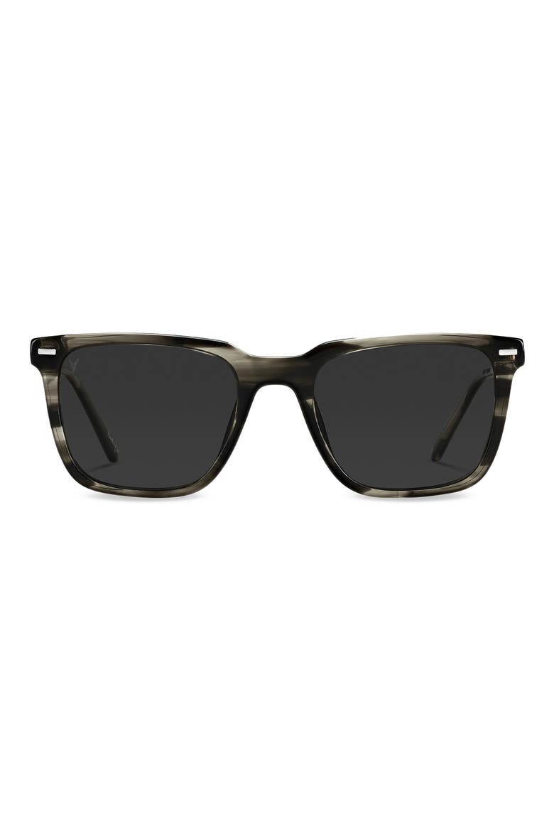 Cooper 50mm Polarized Rectangle Sunglasses, Main, color, BLACK SMOKE