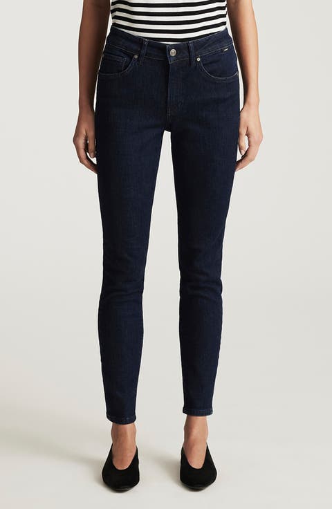 Tess High Waist Ankle Skinny Jeans (Rinse Flex Blue)