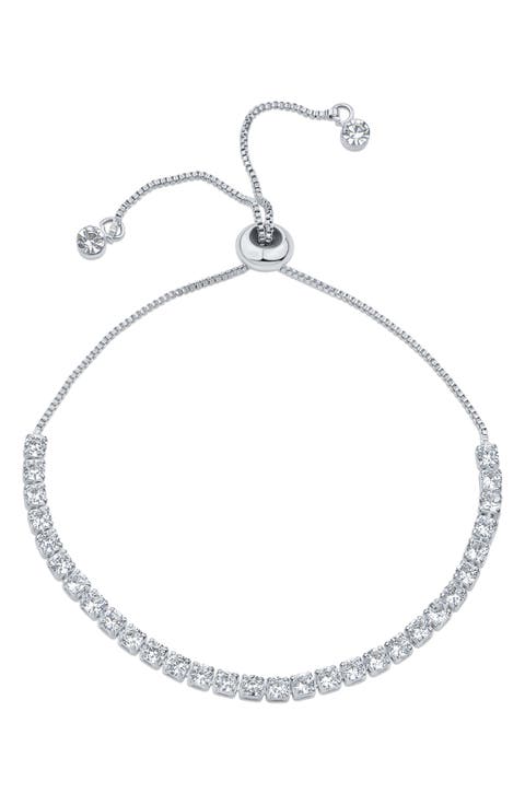 Cubic Zirconia Slider Bead Bracelet