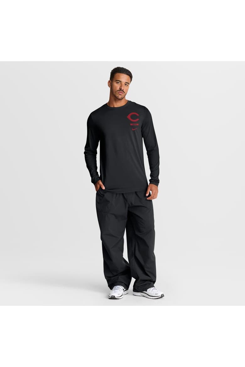 Men's Nike Black Cincinnati Reds 2-Hit Legend Dri-FIT Long Sleeve T-Shirt, Alternate, color, Black