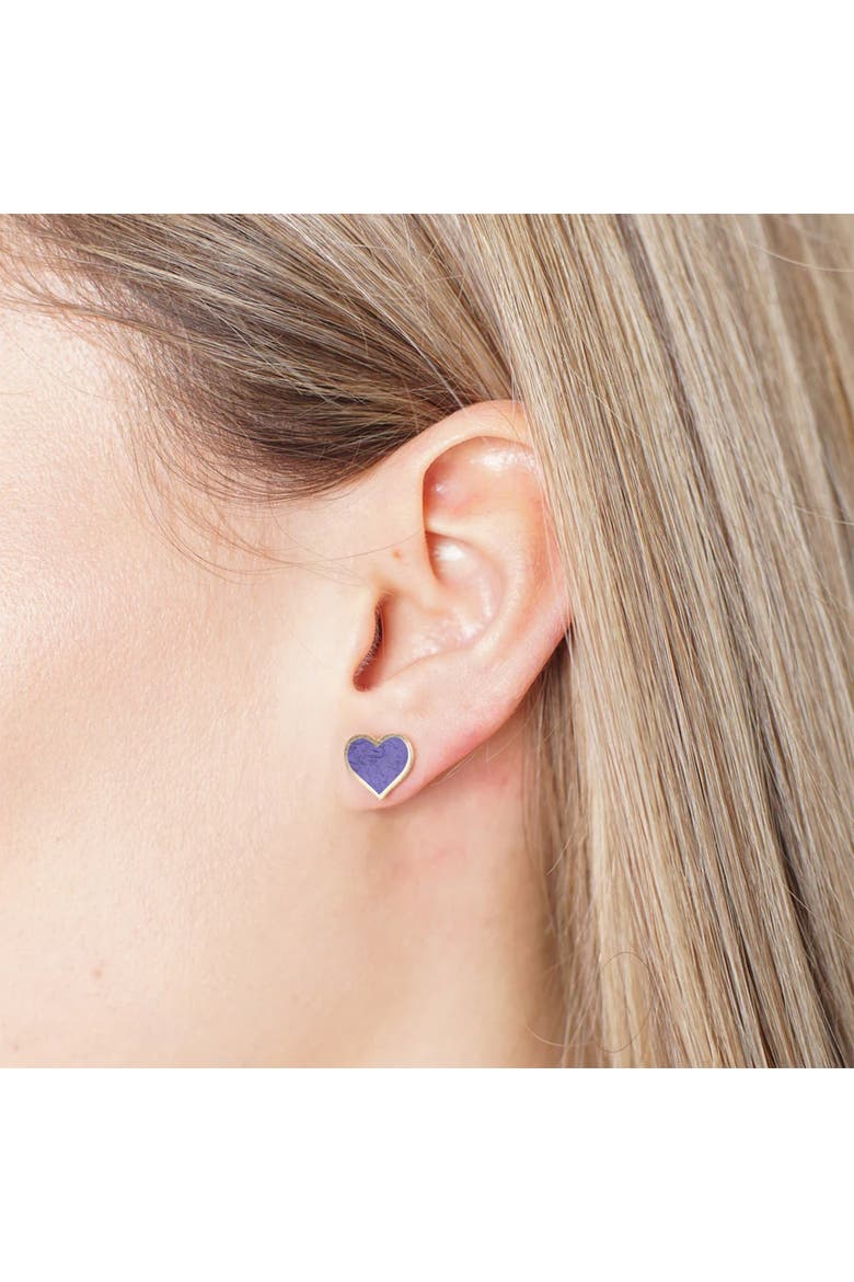 Large Amethyst Heart Stud Earrings, Alternate, color, Amethyst
