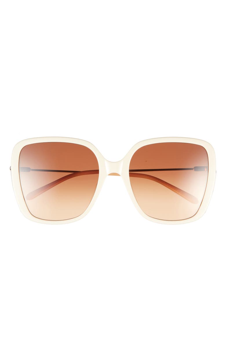 Chloé 57mm Novelty Square Sunglasses, Main, color, Ivory Gold Brown