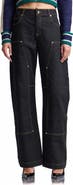 Avec Les Filles Curved Leg Mid Rise Jeans