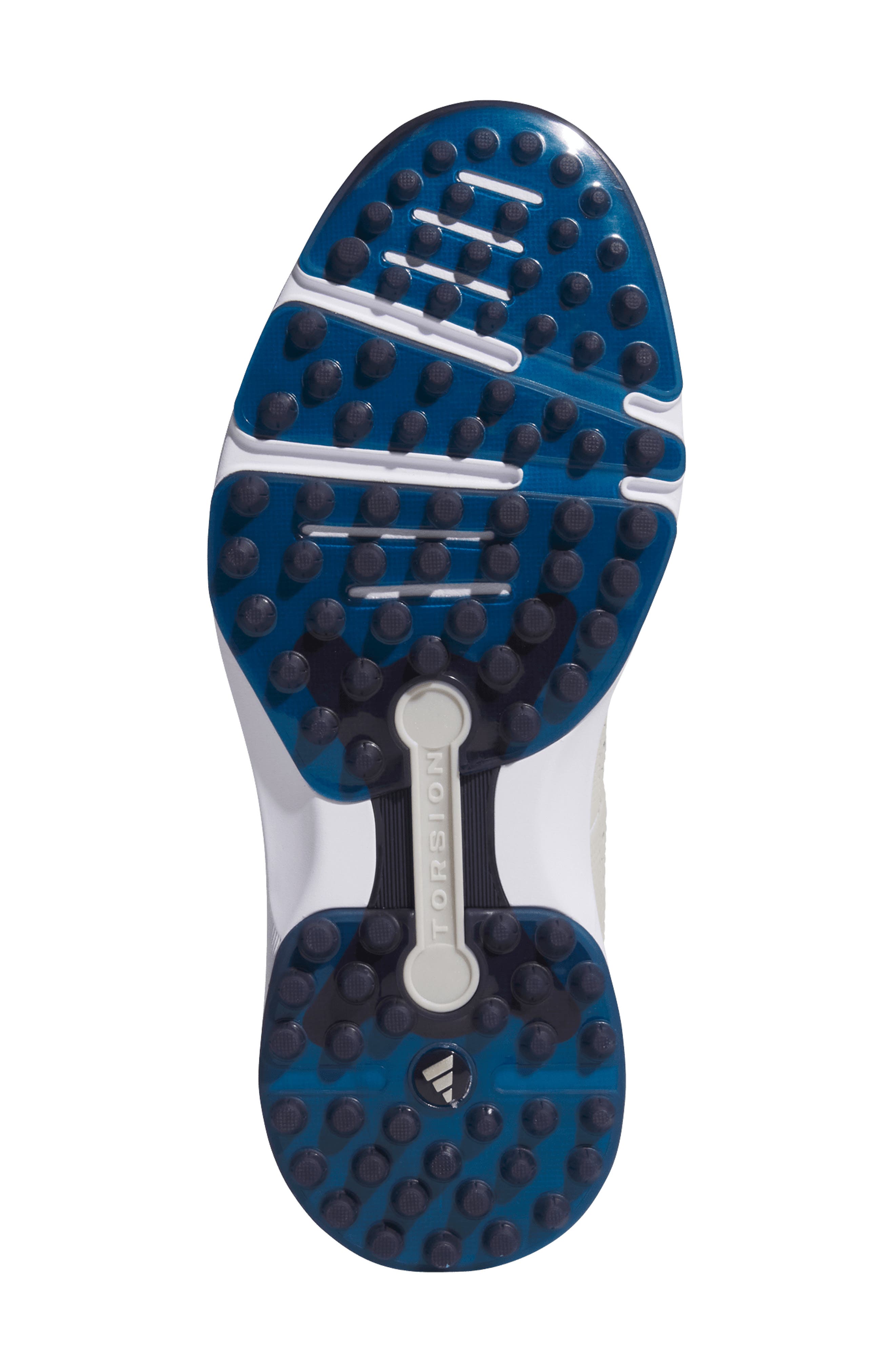 adidas MC Zoysia Spikeless Waterproof Golf Shoe, Alternate, color, Off White/ Indigo