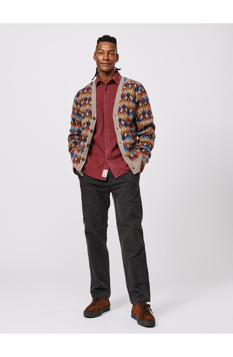 Aubin Kestral Wool Blend Cardigan Sweater, Alternate, color, Khaki Mix