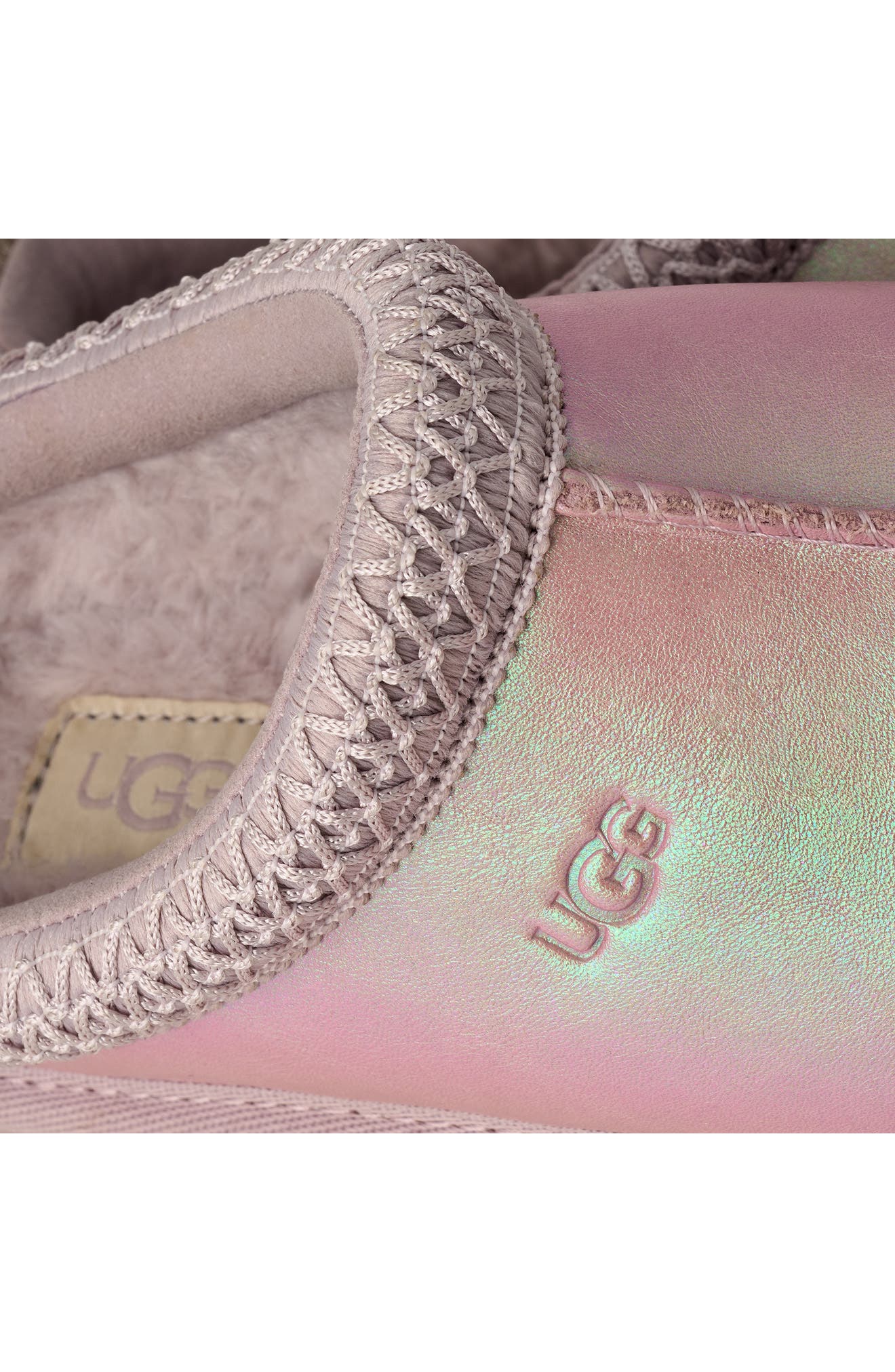 Kids' Tazz Frosted Leather Slipper, Alternate, color, LAVENDER SMOKE