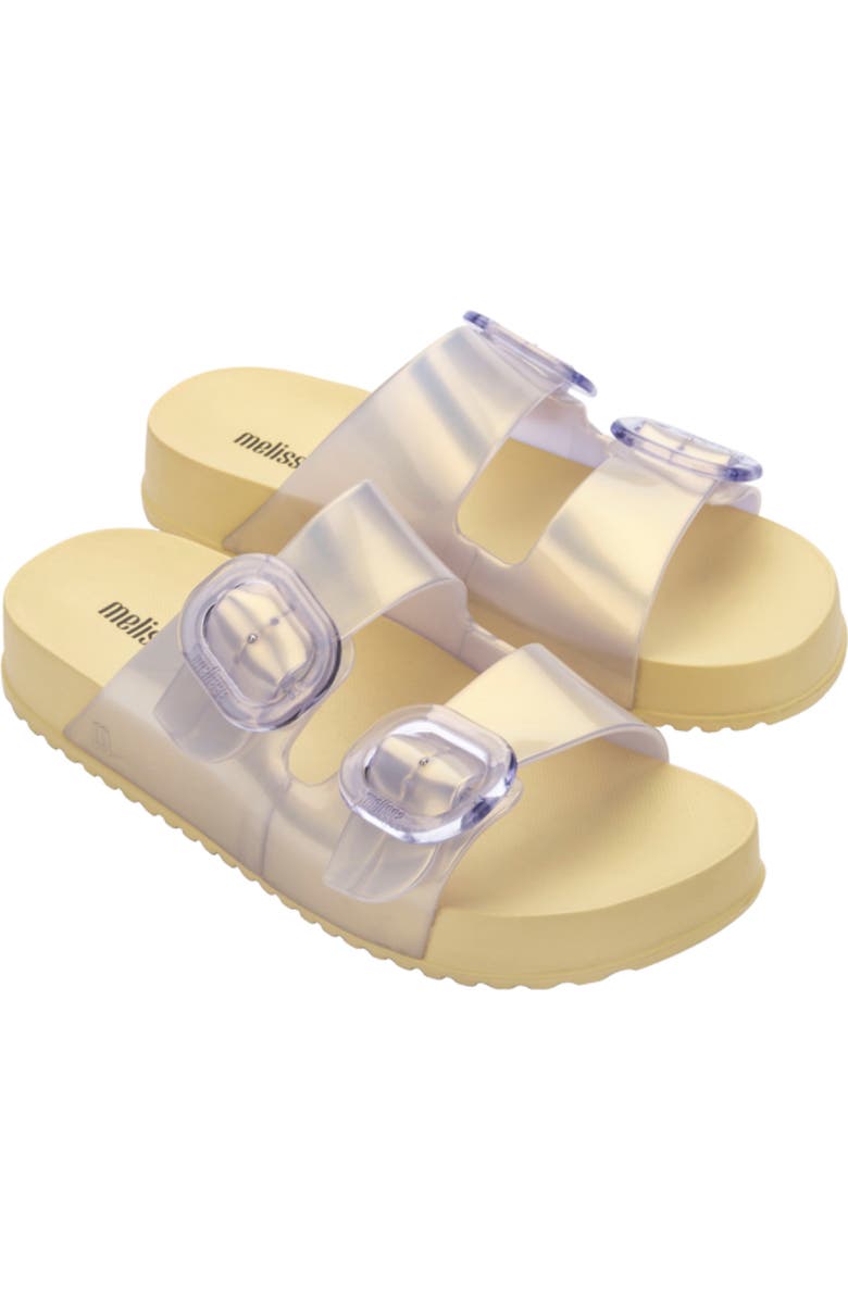 Melissa Cozy Buckle Slide Sandal, Main, color, Pearly Yellow