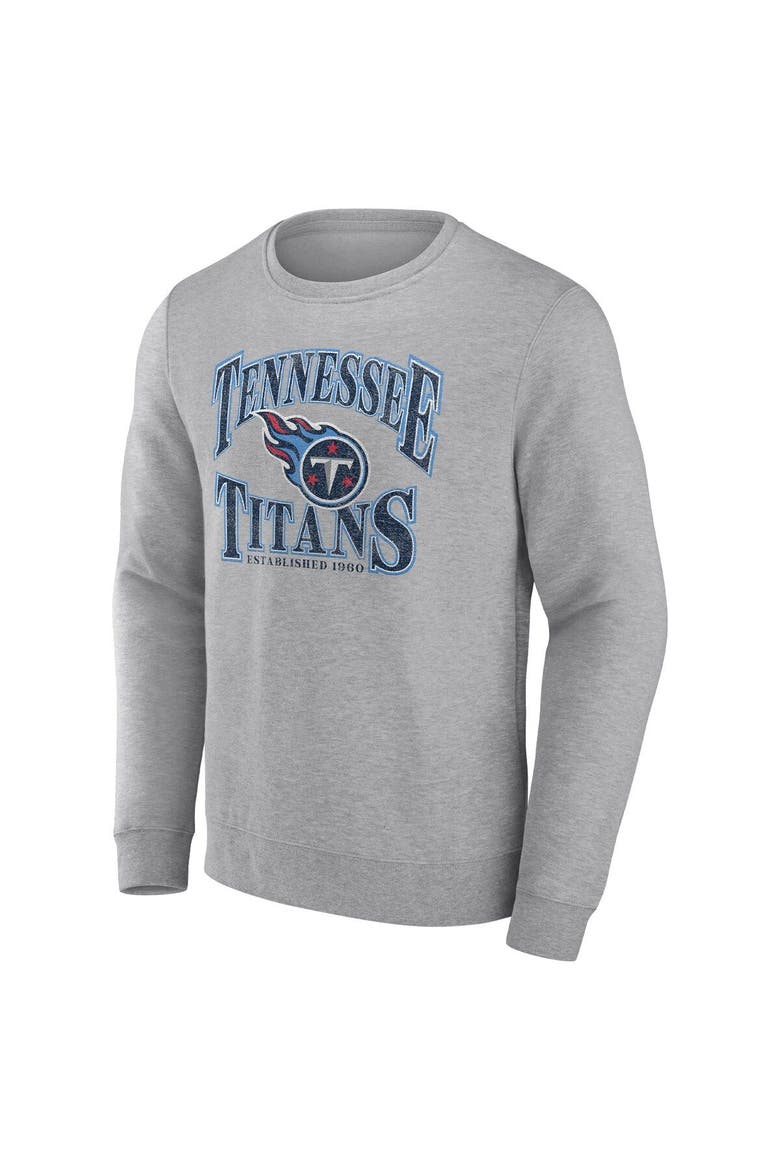 Men's Fanatics Branded Heathered Charcoal Tennessee Titans Playability Pullover Sweatshirt, Alternate, color, Heather Gray