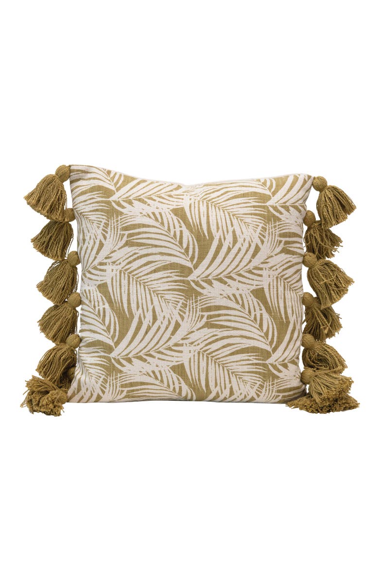 Storied Home Pillow with Tassels, Main, color, Green