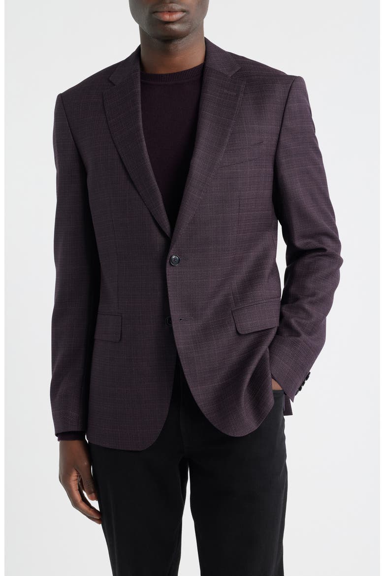 Huston Slim Fit Virgin Wool Sport Coat, Main, color, DARK RED