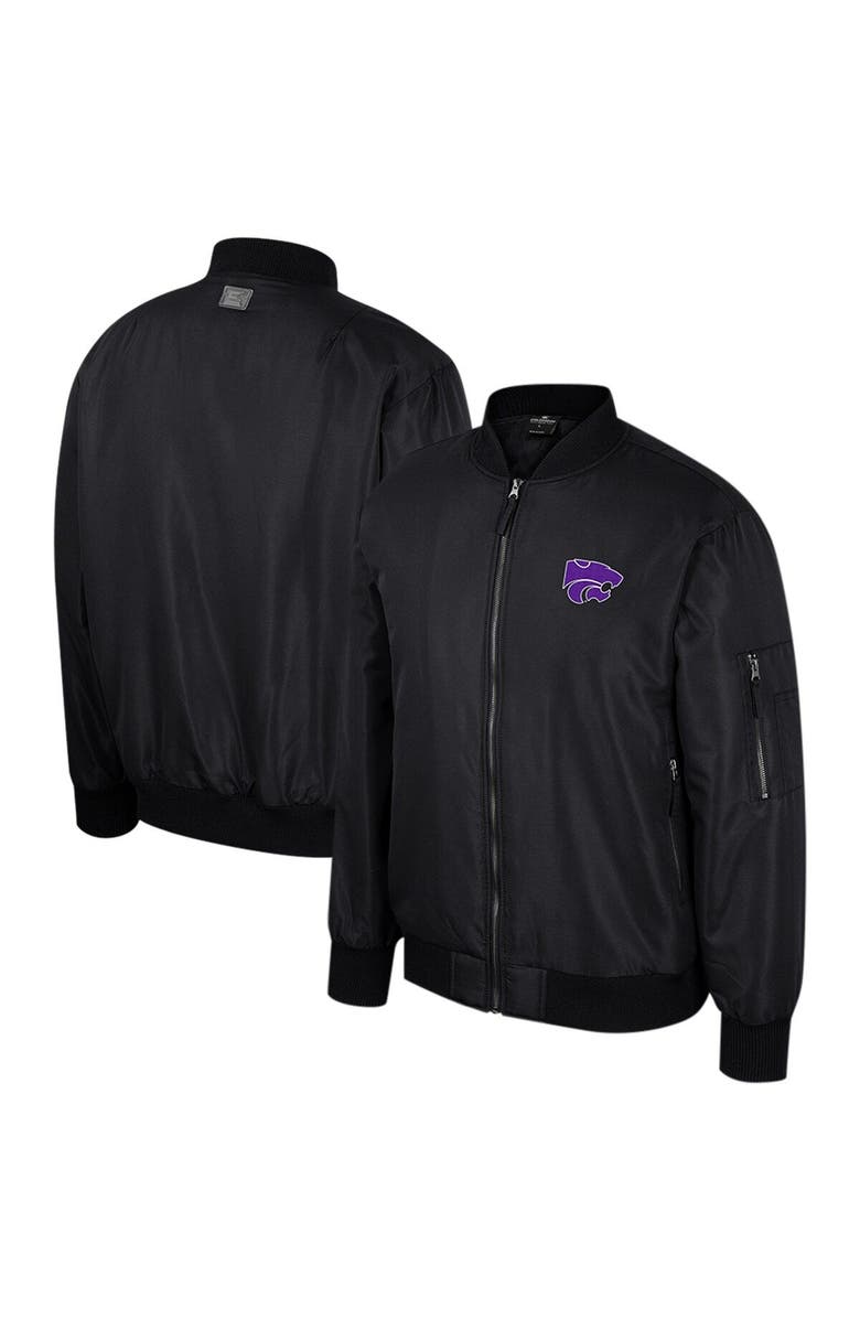 COLOSSEUM Men's Colosseum Black Kansas State Wildcats Full-Zip Bomber Jacket, Main, color, Black