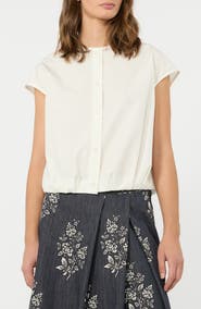 Weekend Max Mara Gelatina Cap Sleeve Button-Up Shirt