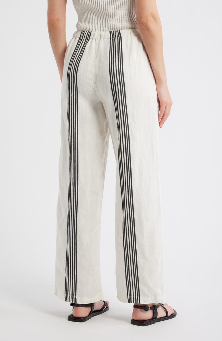 Madewell Linen Blend Pull-On Pants, Alternate, color, Bold Placement Stripe Black