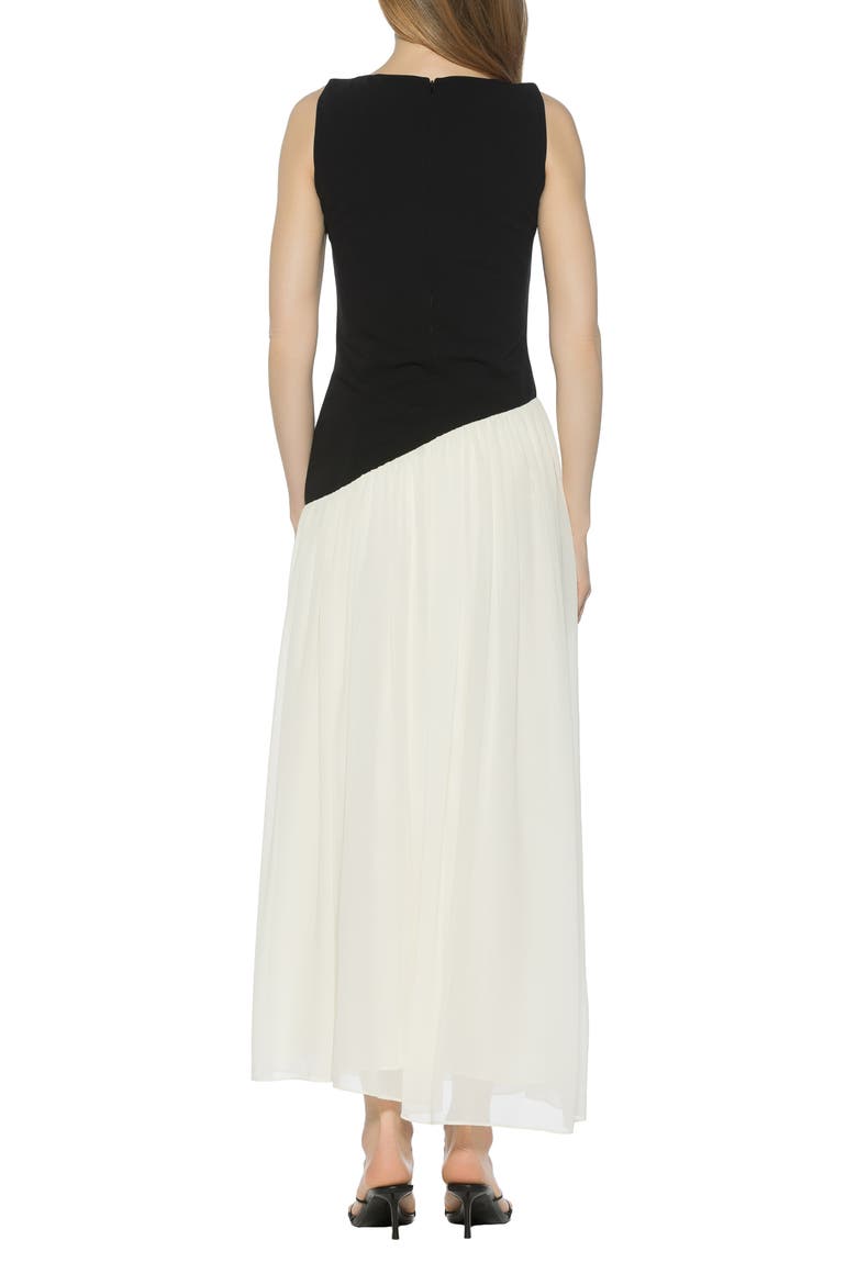 Elowen U-Neck Maxi Dress, Alternate, color, BLACK/ WHITE