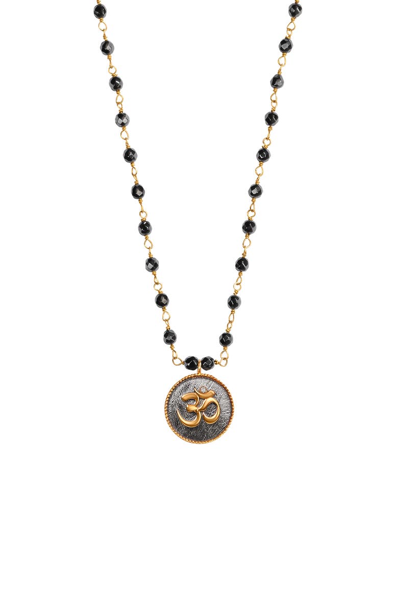 Karma and Luck Grounding Serenity Necklace, Main, color, Gold/Dark Grey