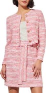 Ming Wang Stripe Tweed Crop Jacket