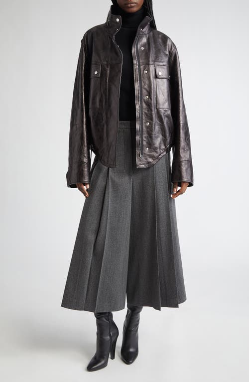 Michael Kors Collection Wide Leg Culotte Pants In Gray