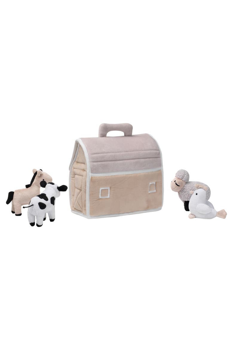 Baby Farm Plush Barn with 4 Stuffed Animals Toy, Alternate, color, Taupe