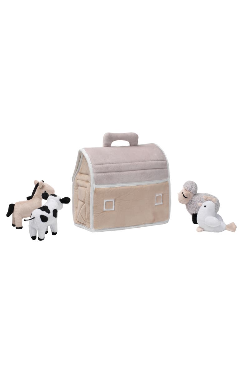 Lambs & Ivy Baby Farm Plush Barn with 4 Stuffed Animals Toy, Alternate, color, Taupe