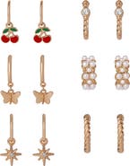 Jessica Simpson Gold Pearl Earrings Set